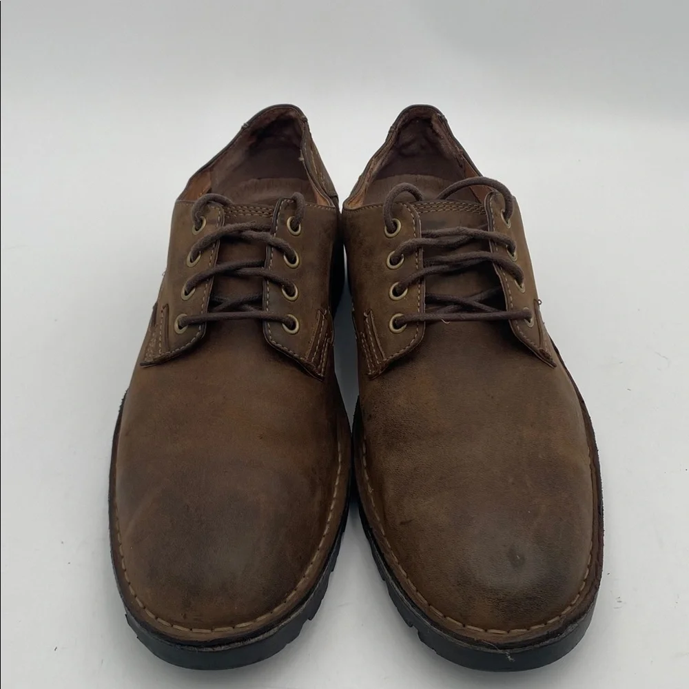 Clarks brown Leather Shoes Oxford mens 12M casual office retro Y2K lace comfort
